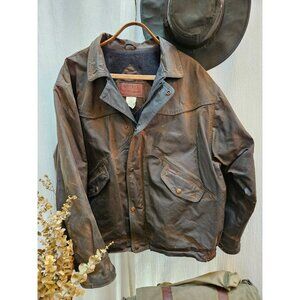 Vtg Outback Trading Co Men’s Wax Cotton Trailblazer Fleece Lined Jacket Size XL